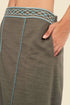 Harem pants in cotton with embroidered waistline